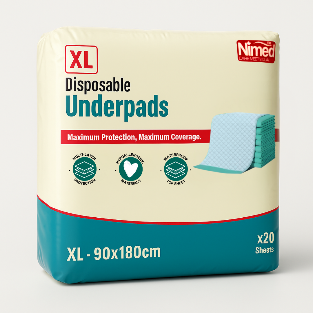NIMED Underpads — Full Bed Protection 90x180cm (Pack of 20)