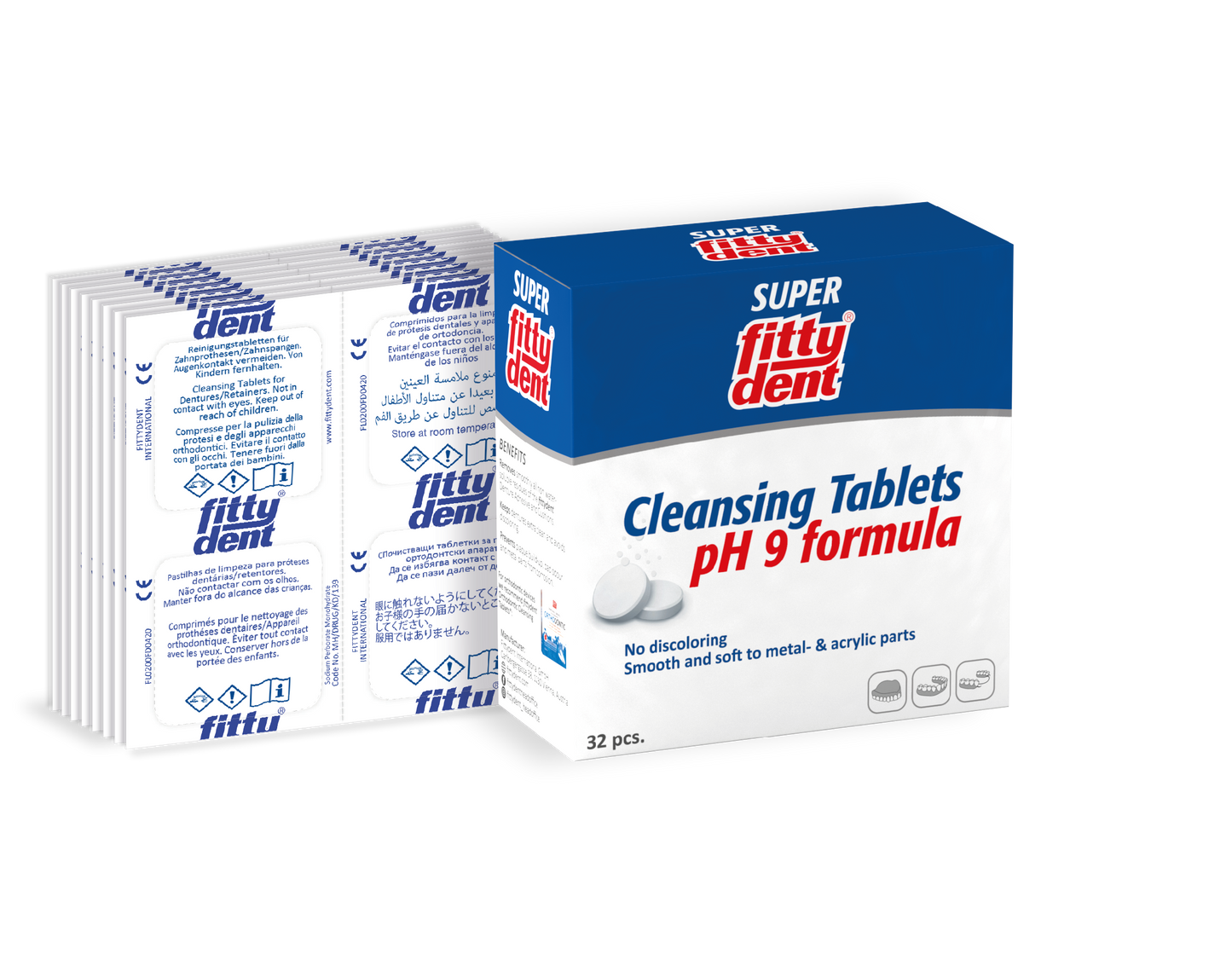 FittyDent Denture Cleaning Tablets — 32 Pack
