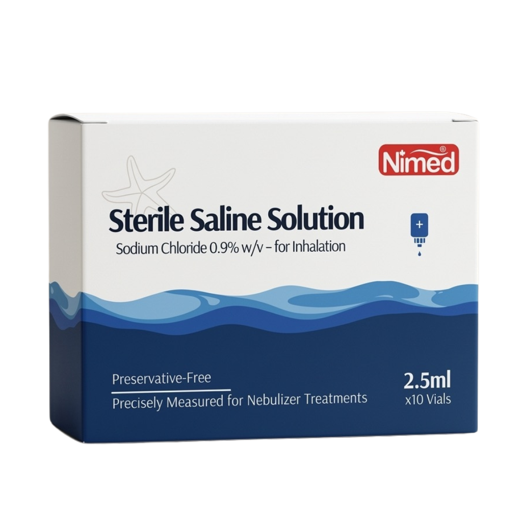 NIMED Sterile Saline 0.9% — Nebulizer Vials 2.5ml x 10