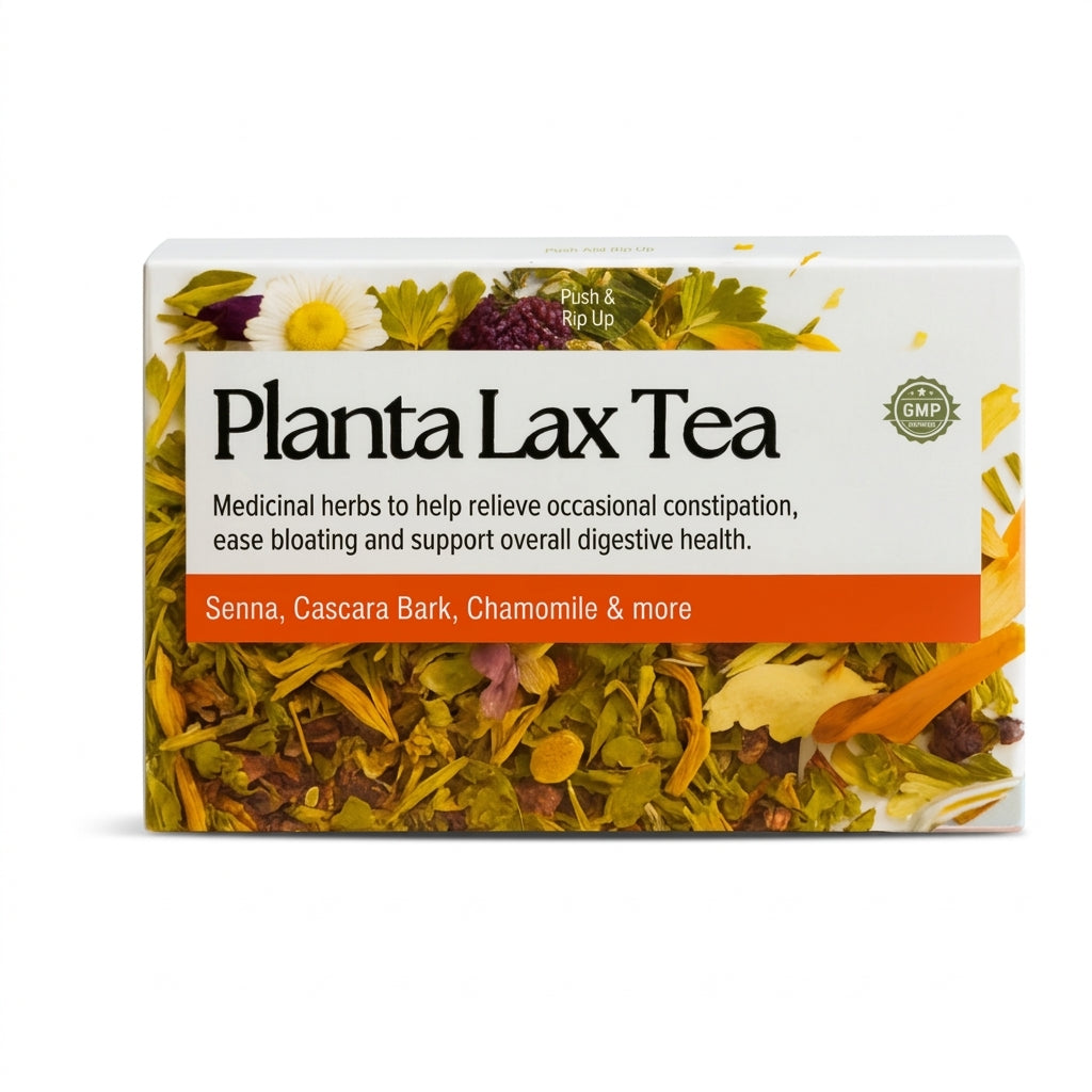 Planta Lax Tea — Gentle Overnight Herbal Laxative Tea (20 bags)| Senna, Cascara Bark, Chamomile, & Fennel.